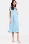 Zivame Desi Drama Knit Cotton Mid Length Nightdress - Aqua Sky — thumbnail 3